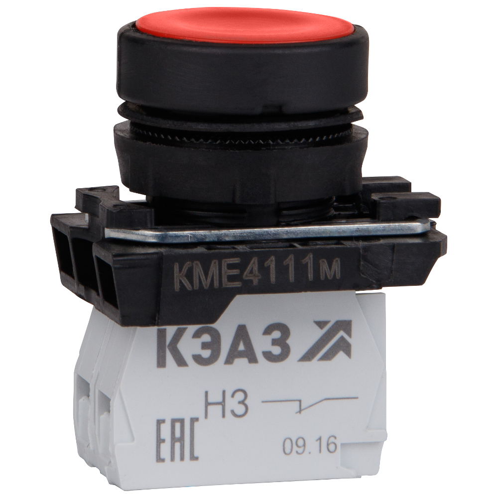 картинка Кнопка КМЕ4101м-красный-0но+1нз-цилиндр-IP40-КЭАЗ от интернет-магазина ТД Макс-Электро купить в Кемерово по ценам завода
